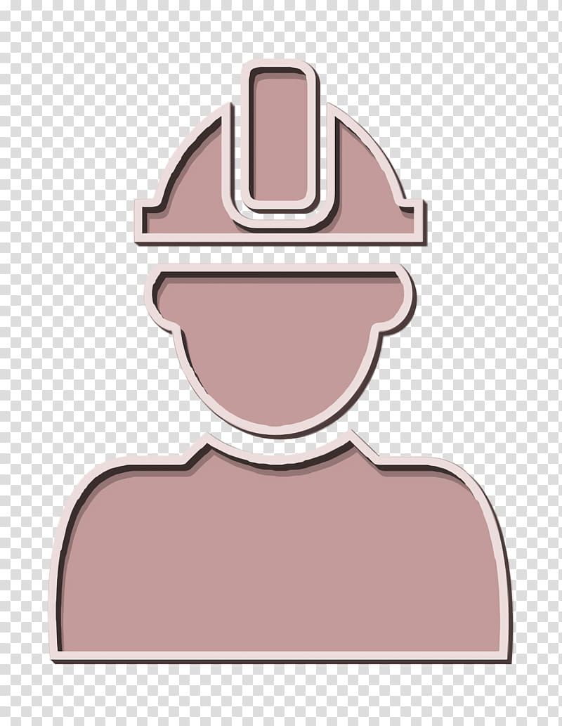 people icon Building trade icon Constructor with hard hat protection on his head icon, Pink, Helmet, Line, Material Property, Finger, Headgear transparent background PNG clipart