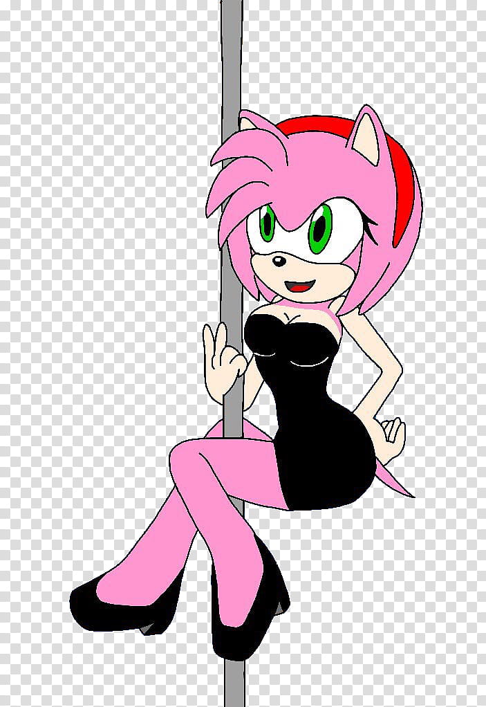 Amy Rose Dancing on a Pole Style transparent background PNG clipart