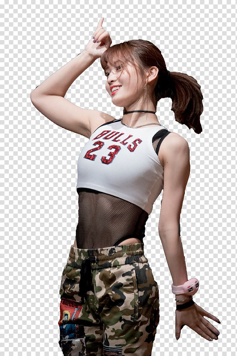 RENDER TWICE MOMO  s, woman wearing camouflage bottoms transparent background PNG clipart