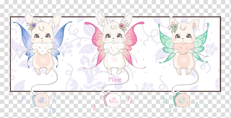 Closed Lyribelle Batch, pink, blue, and green-winged animals illustration transparent background PNG clipart
