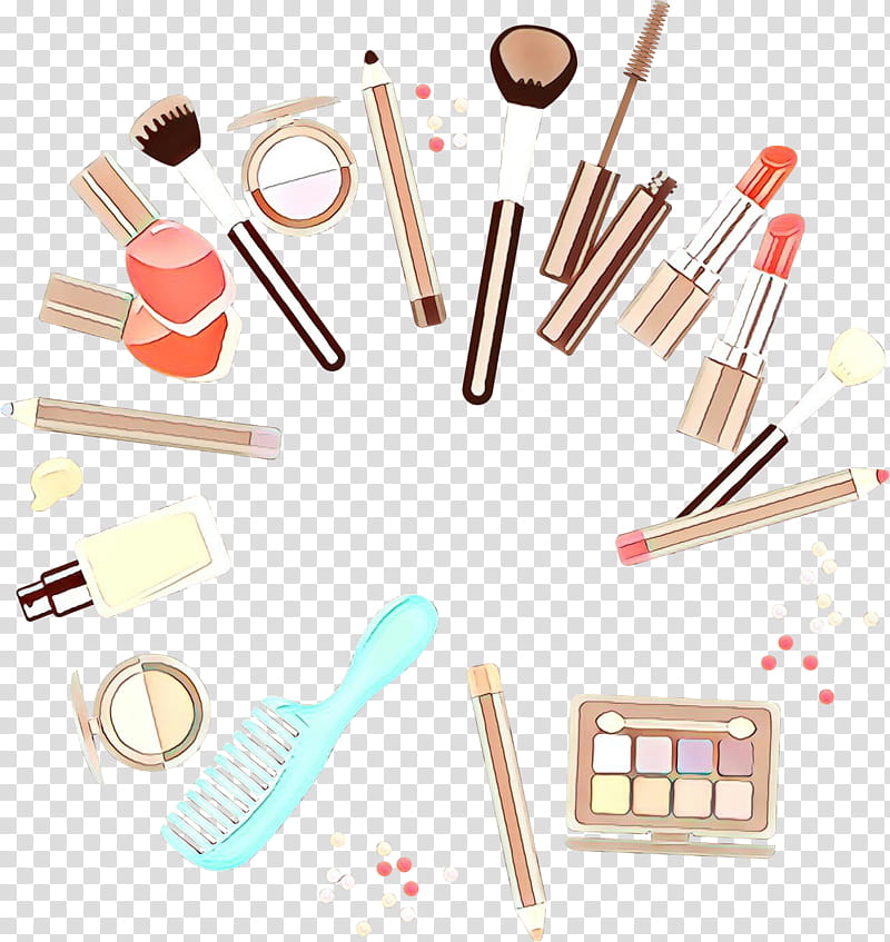 cosmetics makeup brushes material property, Cartoon transparent background PNG clipart