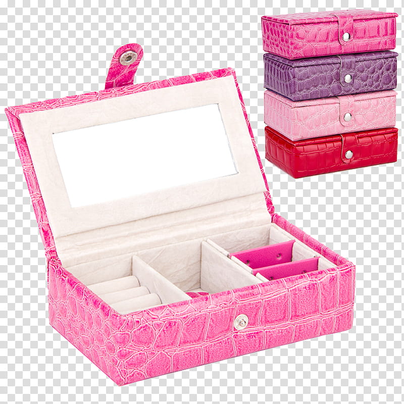 Princess, pink crocodile skin leather jewelry box transparent background PNG clipart