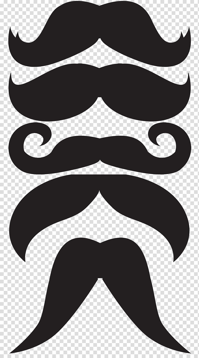 Moustaches s, five assorted-type mustache transparent background PNG clipart