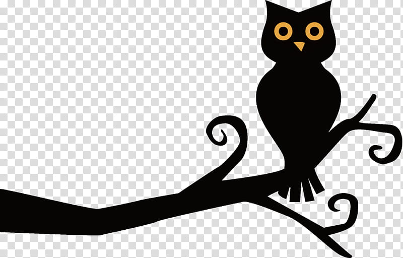 owl halloween owl halloween, Halloween , Bird, Bird Of Prey, Branch, Cartoon, Beak, Cat transparent background PNG clipart