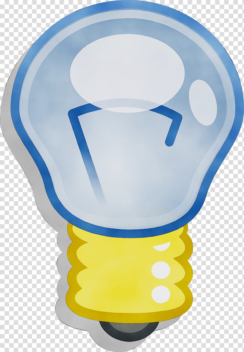 Light Bulb, Watercolor, Paint, Wet Ink, Yellow, Plastic, Compact Fluorescent Lamp transparent background PNG clipart