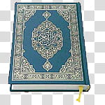 Islamic Icons, Quran, blue and white book transparent background PNG clipart