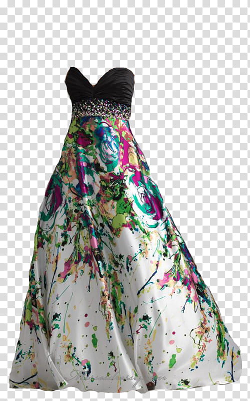Print Dresses Big , women's multicolored floral sweetheart dress transparent background PNG clipart