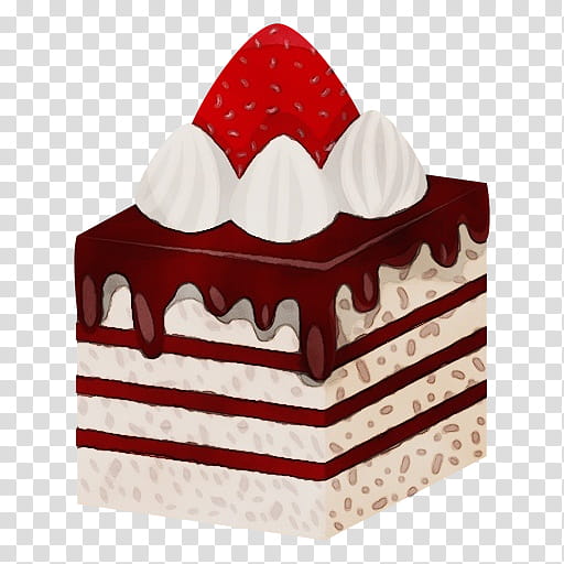 red cake icing torte dessert, Watercolor, Paint, Wet Ink, Baking Cup, Cake Decorating Supply, Whipped Cream, Food transparent background PNG clipart