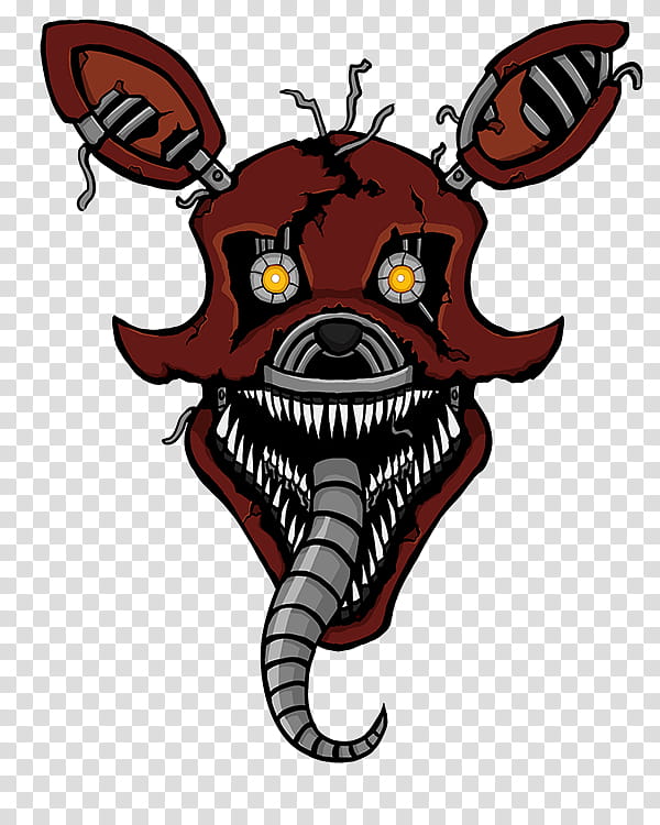 Five Nights at Freddy&#;s, Nightmare Foxy, red and black animal head illustration transparent background PNG clipart