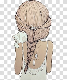 Art , back view of woman carrying cat illustration transparent background PNG clipart