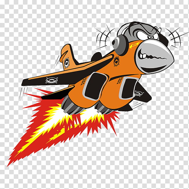 Airplane Drawing, Fighter Aircraft, Jet Aircraft, Cartoon, Orange, Yellow, Vehicle, Pollinator transparent background PNG clipart