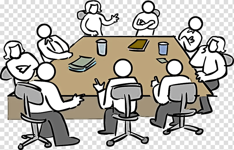 cartoon people social group sharing job, Cartoon, Conversation, Team, Table transparent background PNG clipart