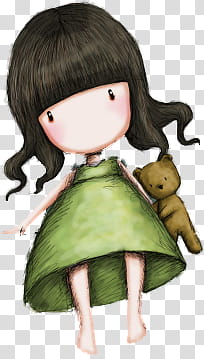 DeDecoraciones s, black haired girl transparent background PNG clipart