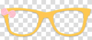 Lentes para dolls, yellow framed eyeglasses illustration transparent background PNG clipart