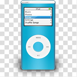 iPod , nd gen. teal iPod nano transparent background PNG clipart