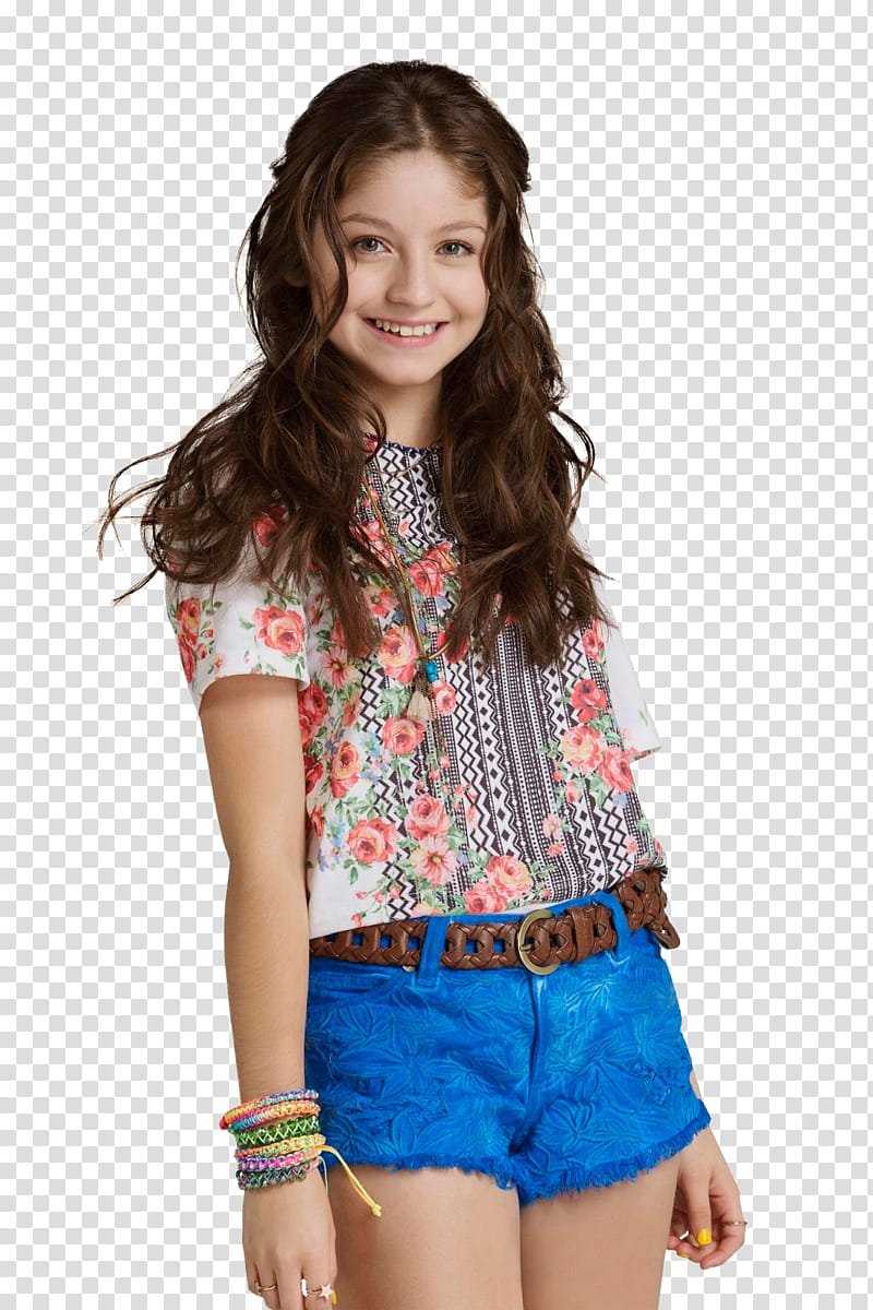 KAROL SEVILLA Soy Luna  HQ, smiling woman wearing multicolored floral shirt transparent background PNG clipart