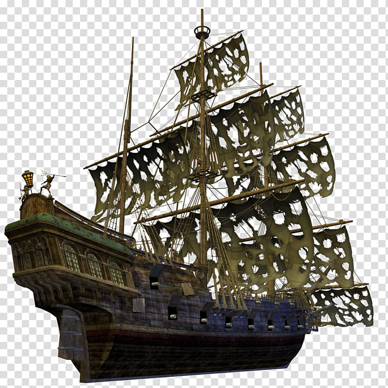 Pirate Ship , brown and green warship art transparent background PNG clipart