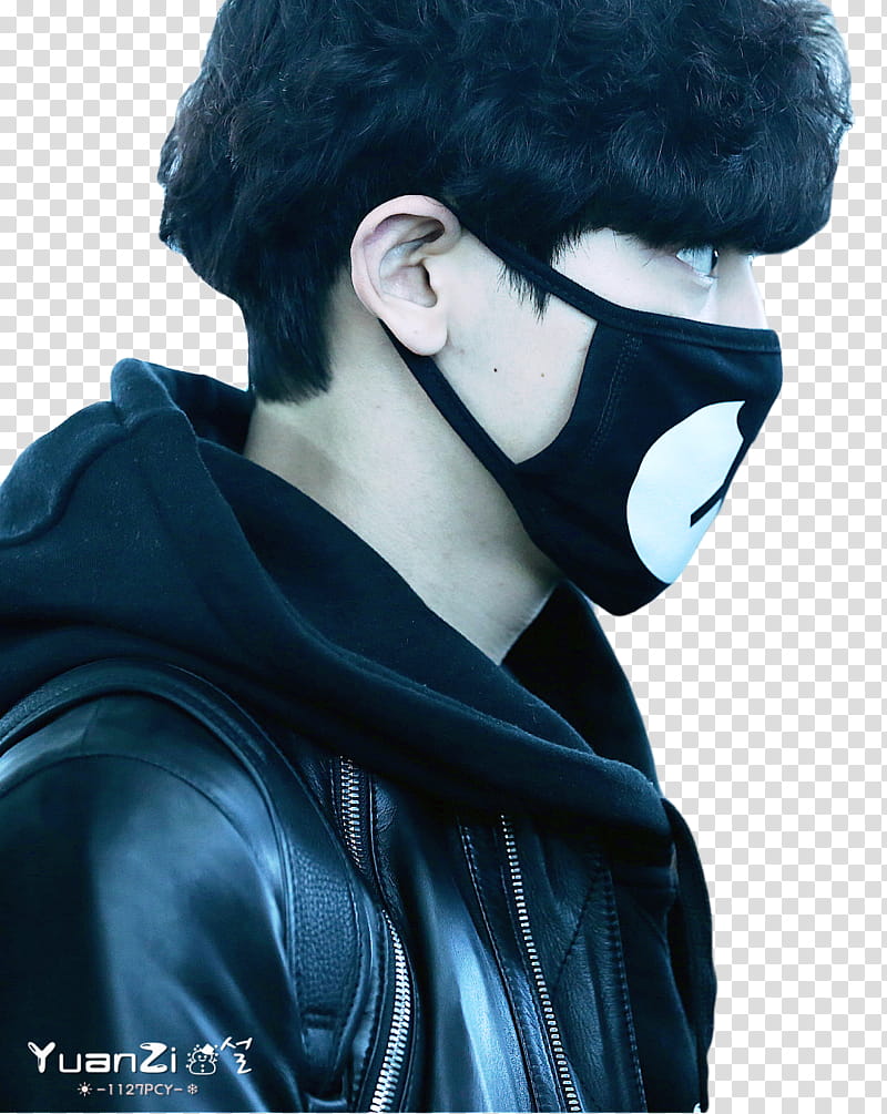 CHANYEOL EXO, man wearing face mask transparent background PNG clipart