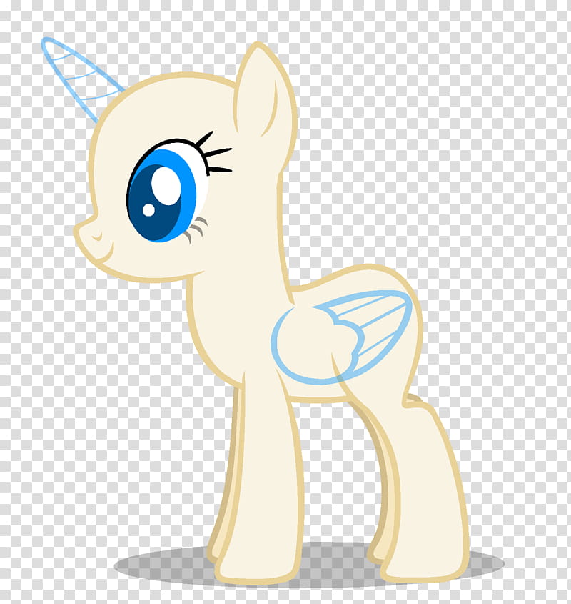 Side view MLP base, yellow My Little Pony unicorn transparent background PNG clipart