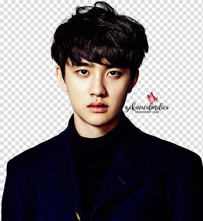 EXO D O  Season Greetings, man standing in black top transparent background PNG clipart