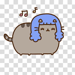 Pusheen the cat, pusheen cat with blue hair illustration transparent background PNG clipart