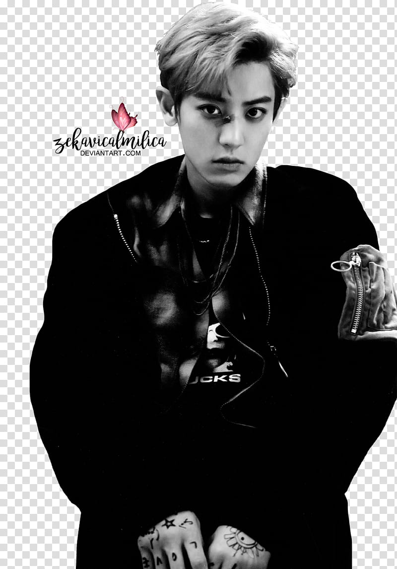 EXO Chanyeol LOTTO, man's portrait transparent background PNG clipart