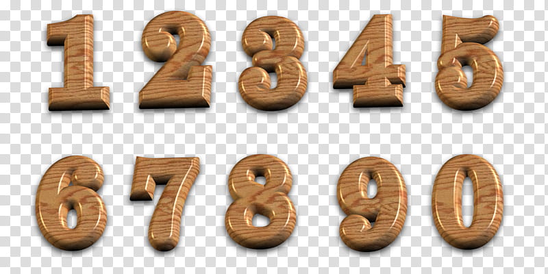 D Polished Wooden Numbers With Backgr, brown wooden numbers illustration transparent background PNG clipart