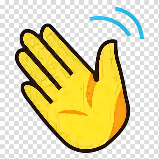 Emoji, Handwaving, Wave, Greeting, Gesture, Yellow, Line, Finger transparent background PNG clipart