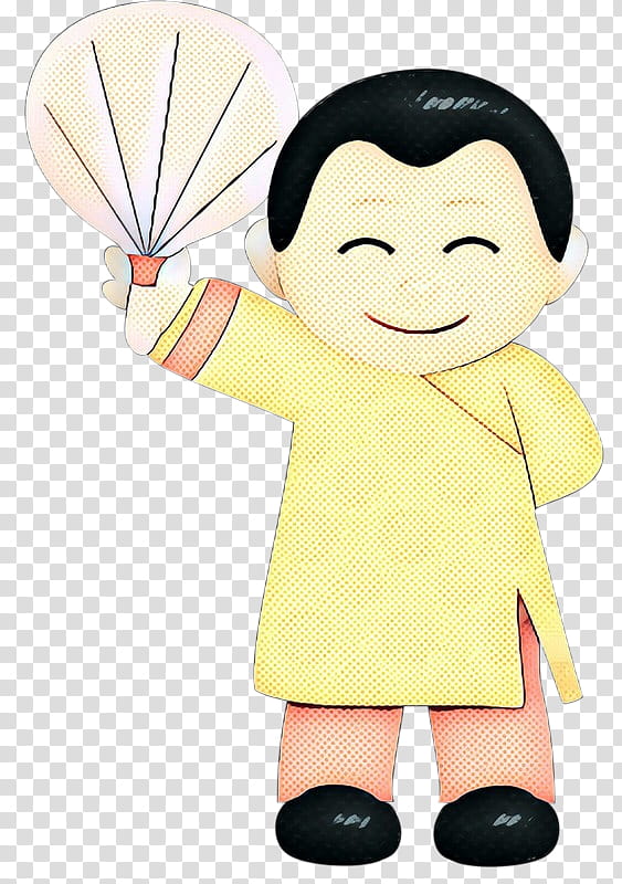 Boy, Character, Cartoon, Figurine, Yellow, Smile, Happy, Black Hair transparent background PNG clipart