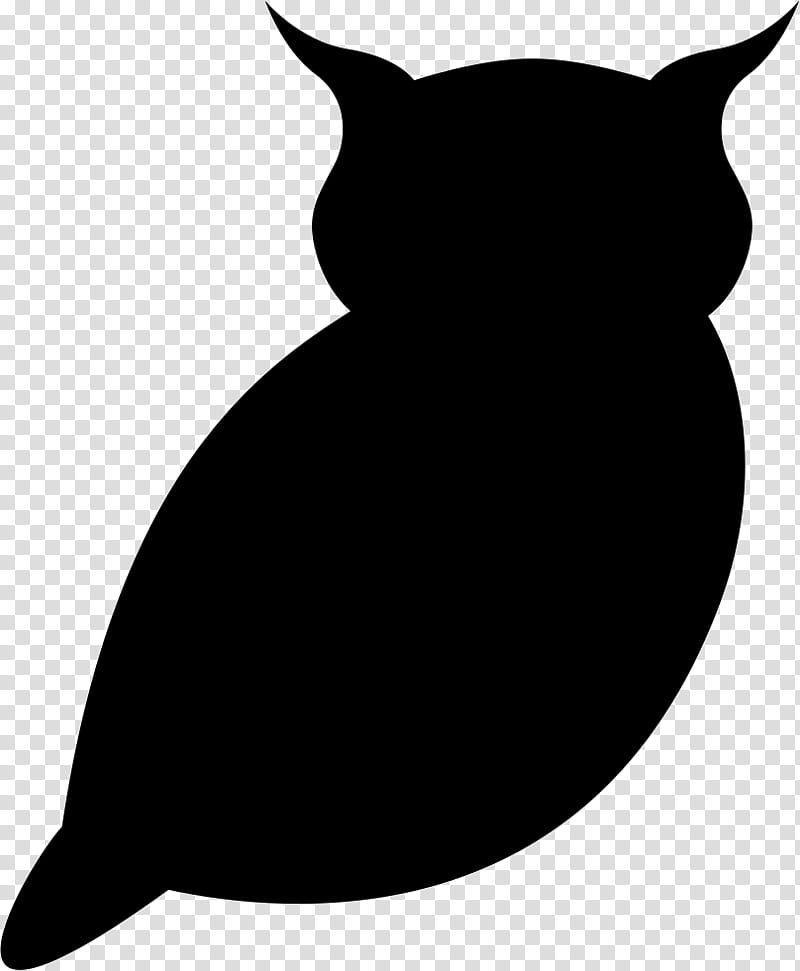 Cat Silhouette, Owl, Bird, Black Cat, Whiskers, Small To Mediumsized Cats, Blackandwhite, Tail transparent background PNG clipart