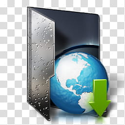 Dark  Folder Icon , s, planet earth came out from opened gray folder transparent background PNG clipart
