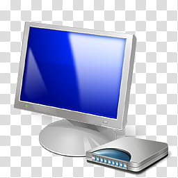 Vista RTM WOW Icon , Router, gray flat screen computer monitor illustration transparent background PNG clipart