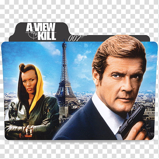 James Bond movies Roger Moore Folder Icon,  A view to a kill transparent background PNG clipart