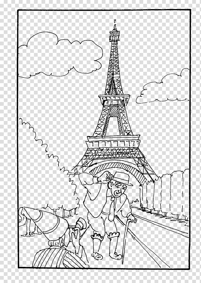 Eiffel Tower Drawing, Coloring Book, Page, Artist, French People, French Language, Creativity, Paris transparent background PNG clipart