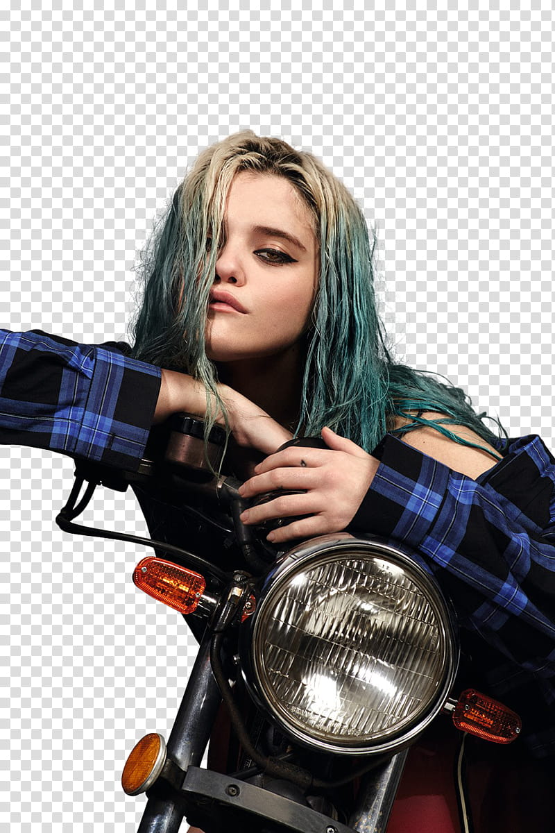 Sky Ferreira, woman riding motorcycle transparent background PNG clipart