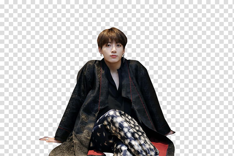 BTS Happy Chuseok, person wearing black coat transparent background PNG clipart