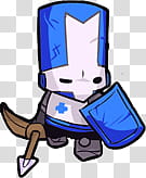 Blue Castle Crasher, game soldier character transparent background PNG clipart