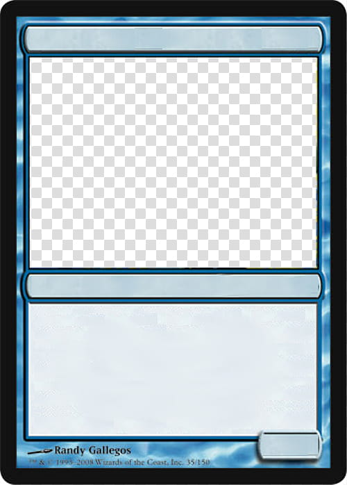 MTG Blank blue card transparent background PNG clipart