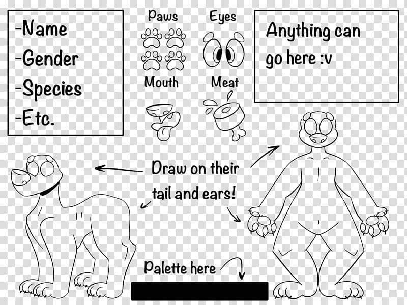 FU Feral/Anthro Reference Sheet Base transparent background PNG clipart