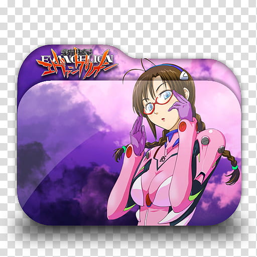 Neon Genesis Evangelion Anime Folder Icons, Neon Genesis Evengelion female character illustration transparent background PNG clipart