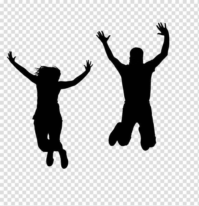 people in nature friendship happy silhouette fun, Youth, Jumping, Gesture, Arm transparent background PNG clipart