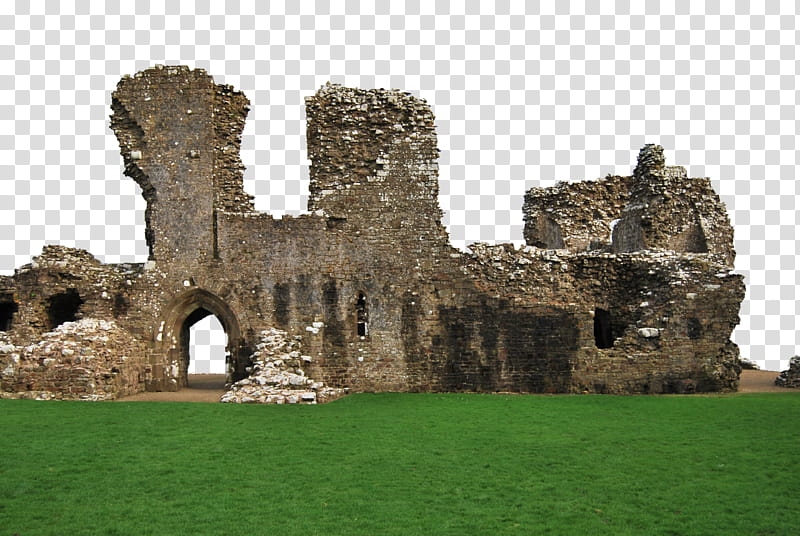 Castle Ruins, brown ruins on grass field transparent background PNG clipart