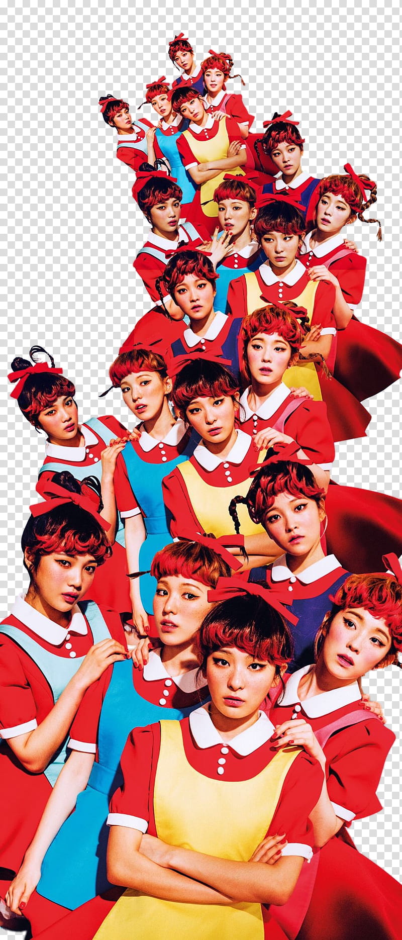 Red Velvet THE RED teaser, Red Velvet members illustration transparent background PNG clipart