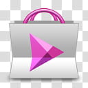 Girlz Love Icons , play-store, round pink and white paper bag transparent background PNG clipart