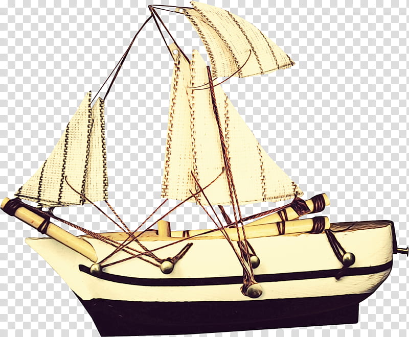 boat vehicle watercraft sailing ship mast, Watercolor, Paint, Wet Ink, Sailboat, Caravel, Fluyt transparent background PNG clipart