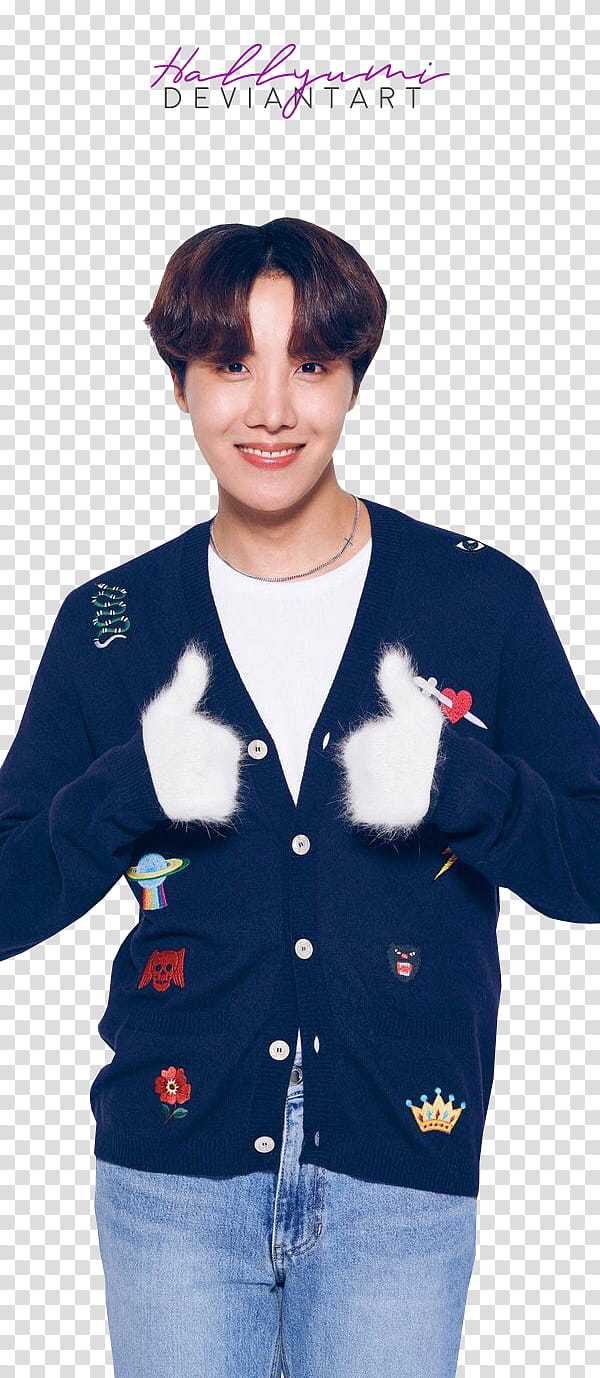 BTS LG Christmas, men's blue button-up jacket transparent background PNG clipart
