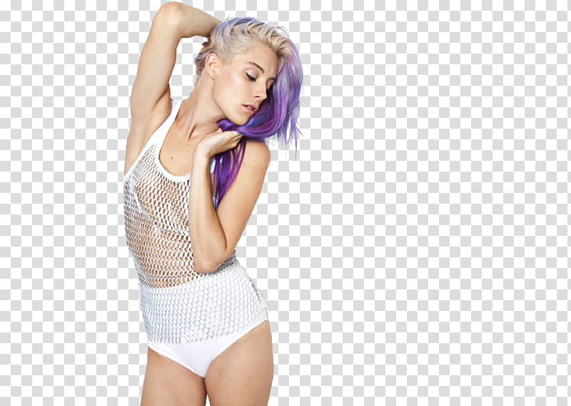  Chloe Norgaard, woman in white monokini transparent background PNG clipart