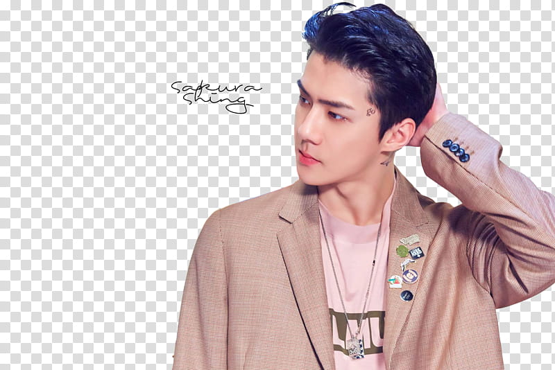 Sehun and Chanyeol, man standing and facing side view transparent background PNG clipart