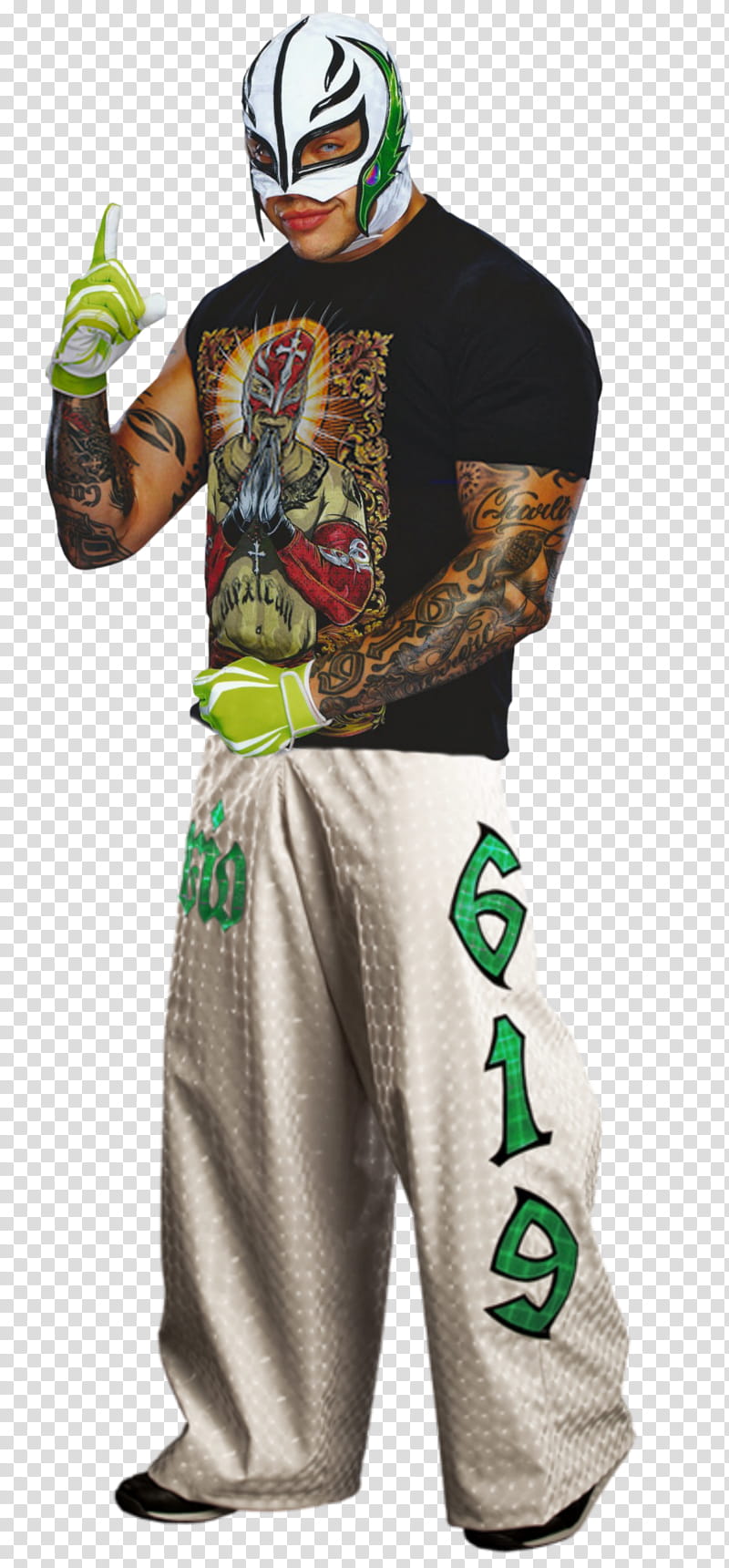 Rey Mysterio montage transparent background PNG clipart