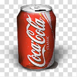 red Coca-Cola Classic soda can transparent background PNG clipart